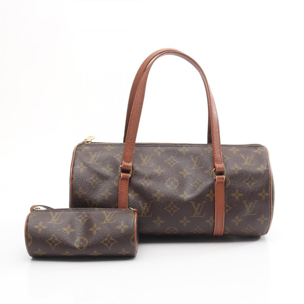 Louis Vuitton Papillon Handbag Canvas Leather Monogram Brown